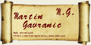 Martin Gavranić vizit kartica